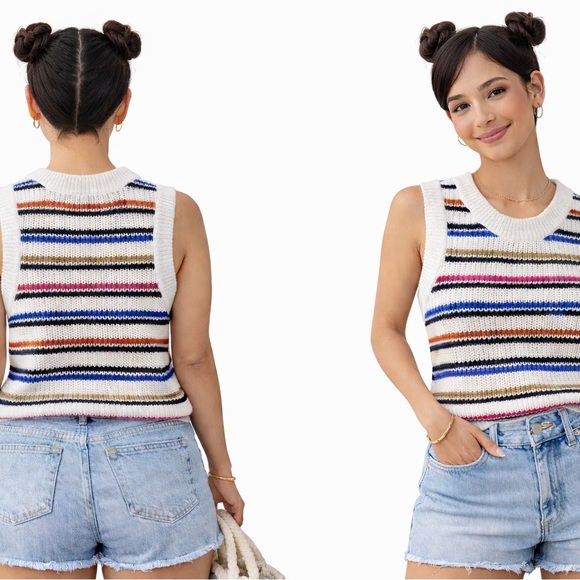 LOFT Tops - LOFT Multicolor Casual Striped Knit Top Size Small